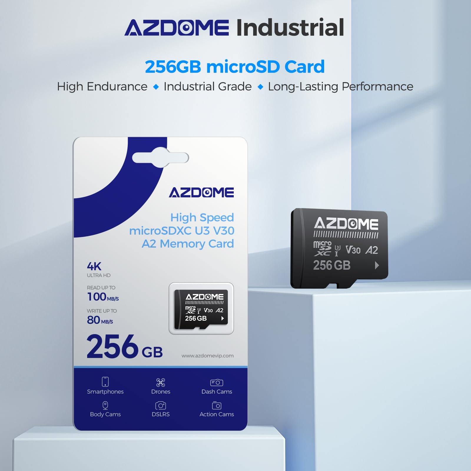 AZDOME 256GB Micro SD Card microSDXC Memory Card for AZDOME M550